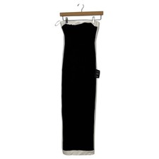 Vestido midi Lulus Impressive Edge para mujer talla XS negro bloques de colores sin tirantes nuevo con etiquetas