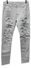 Pantalones de mezclilla para hombre KDNK blancos Distress talla 32 estilo KNB3206