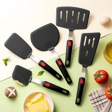 Juego de 5 espátulas de silicona para utensilios de cocina antiadherentes de 27,4 cm a 32,5 cm de longitud