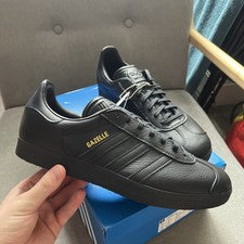 Reino Unido 10 Adidas Gazelle Interior Hombre’s Entrenadores Negro Dorado Cuero BB5497