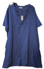 NUEVO CON ETIQUETAS AIMAGE Vestido Para Mujer Talla XL Azul Marino Cuello en V Informal Chic Minimalista Boho