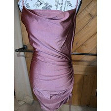 Mini vestido ceñido al cuerpo Better Be rosa malva cuello capucha acanalado lateral D1330 pequeño