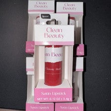 5 B Pure Clean Beauty Lápices Labiales Clásicos Rojo Satinado Vitamina E Manteca de Karité