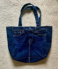 Bolso de Mano Denim American Eagle Azul Jean Novedad Forrado Cartera Grande Bolso de Hombro