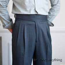 Pantalones Gurkha Para Hombre Estilo Británico Negocios Rectos Informales Cintura Alta Pantalones Retro