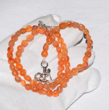 Cornaline Pierre Ensemble joyería plata esterlina 9"" pulsera de 12"" collar ...