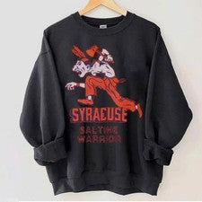 Sudadera Siracusa Naranja Mascota Vintage Cuello Redondo Retro Universitario