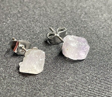 Pendientes curativos de cuarzo crudo anillo pendiente hecho a mano joyería Reiki + tarjeta