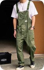 Mono estilo retro para hombre con tirantes pantalón recto pantalones sueltos América nuevo