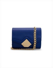 BOLSO BANDOLERA MUJER MONI&J BABY CHOU CADENA DORADA CUERO AZUL PRECIO DE VENTA SUGERIDO POR EL FABRICANTE 276 £ LF