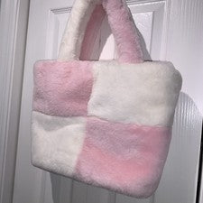 Bolso Claire's Rosa Blanco Retazos Piel Sintética Asa Superior Cierre Magnético-NUEVO SIN ETIQUETAS