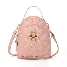 Mini Mochila Para Mujer Cuero PU Moda Viaje Bolso de Hombro Paquete para Teléfono Cartera