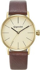 Gigandet Mujer Reloj de Cuarzo Acero Inox Pulsera Cuero Oro - MINIMALISM G43 G43