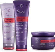 Eudora Siàge Kit de Cuidado del Cabello Anti Frizz Champú Acondicionador Mascarilla 3 un.