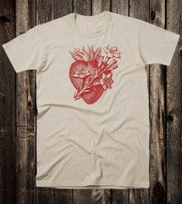 Camiseta Estilo Gótico Vintage Victoriano Católico Tatuaje Joseph Casto Corazón