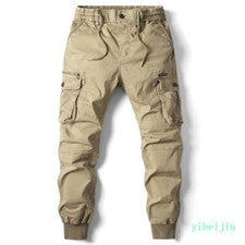 Pantalones de chándal para hombre Pantalones de encuadernación al tobillo Algodón Universidad Bolsillos de carga Mono