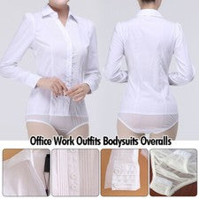 Oficina Dama Trabajo Trajes Body Camisas Blusas Moda Mamelucos Mono Elegante