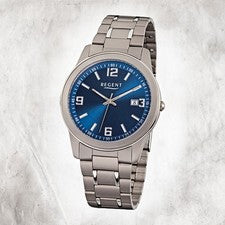 Regent Titan Reloj Para Hombre F-840 Reloj De Cuarzo Pulsera Gris Plata URF840