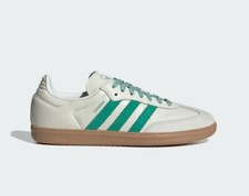 Adidas Originales Para Mujer SAMBA OG W Tenis Off White/Verde Corte JI3906