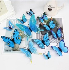 12 x Pegatinas de Pared Mariposa 3D Decoración del Hogar Decoración de Habitación Pegatina Dormitorio Lindo