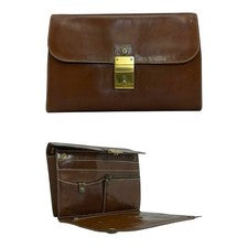 Bolso sin asas de cuero vintage años 60 70 ETIENNE AIGNER muñeca billetera organizador RARO