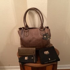 Nuevo con etiquetas Bolso de Mano Frye Melissa Cuero Italiano Caqui y Cartera
