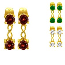 Pendientes de piedras preciosas infinitas de colores de oro de 18 quilates sobre latón, clásicos colgantes TGE1048