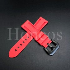 Correa de reloj de silicona de goma roja 22 24 26 mm hebilla negra para Invicta