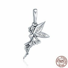 S925 Plata Esterlina Hada Pixie Ángel Colgante Dije Para Pulsera