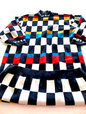 Vestido Suéter Vctamgty Para Mujer Nuevo Sin Etiquetas Multicolor Negro Blanco Rayas Cálido Mod Boho