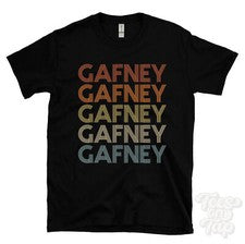 CAMISETA GAFNEY ESTILO RETRO REPETIDO Hombre y Mujer Novedad Genial Nombre Regalo