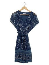 Vestido túnica mujer edc by Esprit azul estampado floral boho talla 34 XS