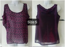 Blusas tops de moda para mujer 2 piezas color púrpura talla pequeña nuevas
