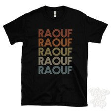 CAMISETA RAOUF ESTILO RETRO REPETIDO Hombre y Mujer Novedad Genial Nombre Regalo
