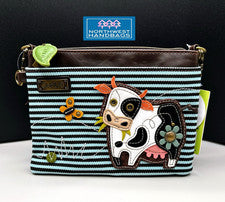 MINI BANDOLERA COW FARM WESTERN COWBOY CHALA RAYAS AZULES
