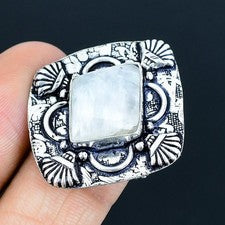 Anillo de joyería de plata esterlina 925 hecho a mano con piedras preciosas...