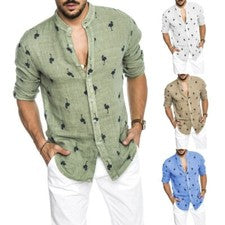 Ropa Camisas de Moda Para Vestir Camisa De Hombre Camiseta Hilo Manga Larga