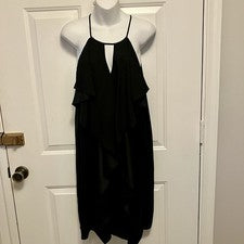 Nuevo con etiquetas Vestido Mika & Gali Talla Pequeña Negro Freya LBD Volantes Sin Mangas Mujer’s Fiesta