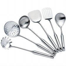Juego de utensilios de cocina de acero inoxidable Juego de 6 utensilios de cocina de metal...