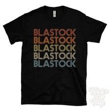 CAMISETA ESTILO RETRO REPETIDO BLASTOCK Hombre y Mujer Novedad Genial Nombre Regalo