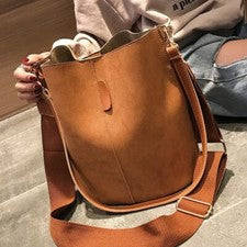 Bolso De Hombre De Cuero Cubo Para Mujer Bolsa De Mano De Moda De Gran Capacidad