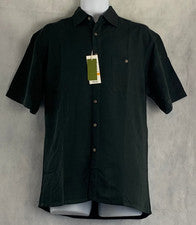 Camisa Campia Moda Para Hombre Manga Corta Microfibra Suave Abotonada, Negra, Pequeña
