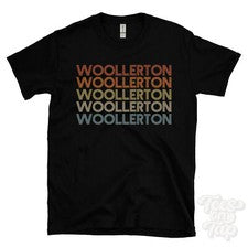 CAMISETA WOOLLERTON ESTILO RETRO REPETIDO Hombre y Mujer Novedad Genial Nombre Regalo
