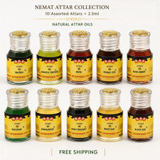 Juego de 10 aceites de perfume Nemat Premium Natural Attar 2,5 ml cada uno surtido mejor combo