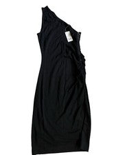 Banana Republic Mujer Un Hombro Lateral Acanalado Bodycon Mezcla Lana Talla: 2 Nuevo con Etiquetas