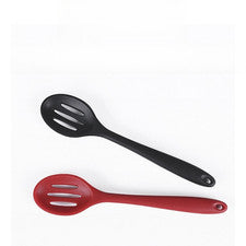 Silikon-slotlöffel Mit 6 Cm Kopf - Rote Und Schwarze Muster - Küchenutensil