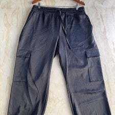 Pantalones de chándal Andrew Marc para hombre XL negros cargo cintura elástica pierna cónica