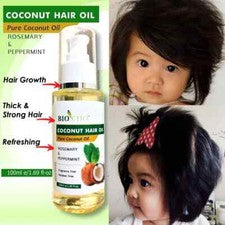 Aceite de coco puro para el cabello BIO-CHO 100 % NATURAL crecimiento del cabello 100 ml