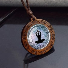 Collar de madera de chakra de Buda boho para joyería de hombre y mujer