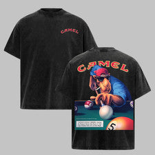 Camisa de Colección Camel Joe Camel Billar Ropa de Calle Algodón Pesado Hombres Top